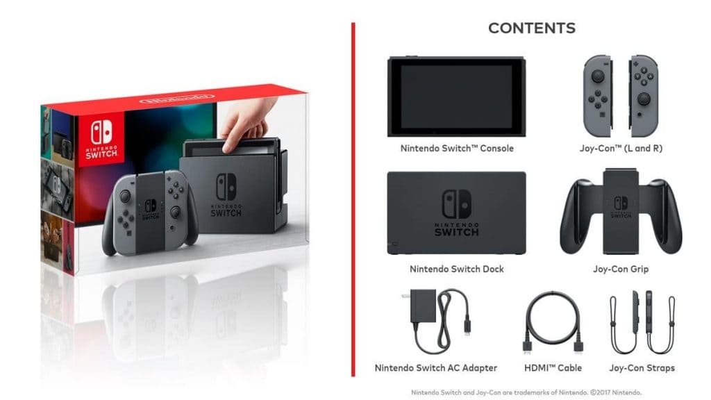 Inhalt der Nintendo Switch Box